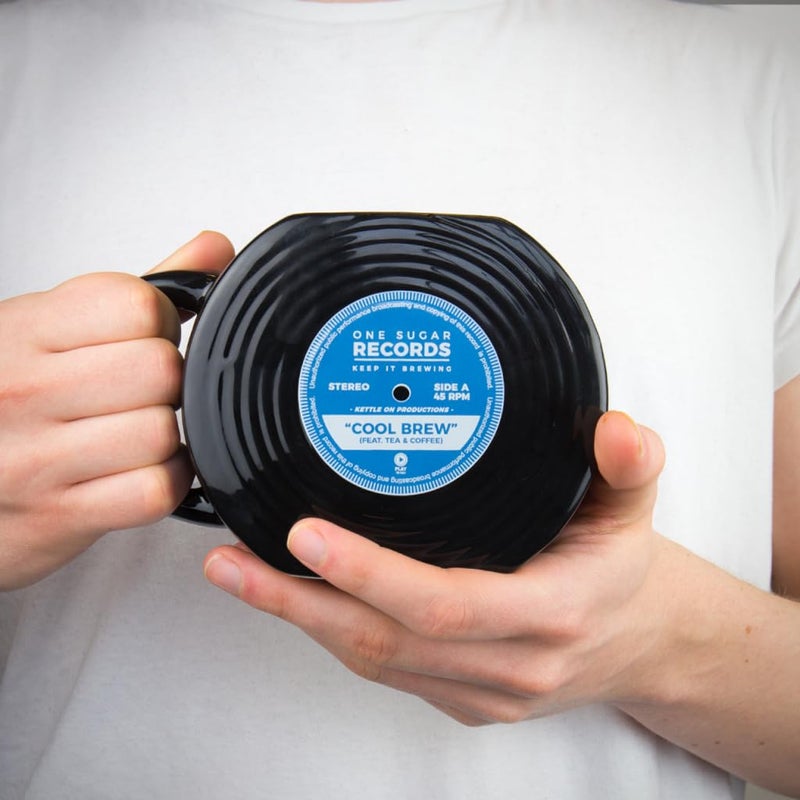 Gift Republic Vinyl Record Novelty Mug Retro Coffee Cup Music Lovers Gift Cool Retro Packaging Large Black Mug Birthday Christmas Gift For Music Fans - Image 3
